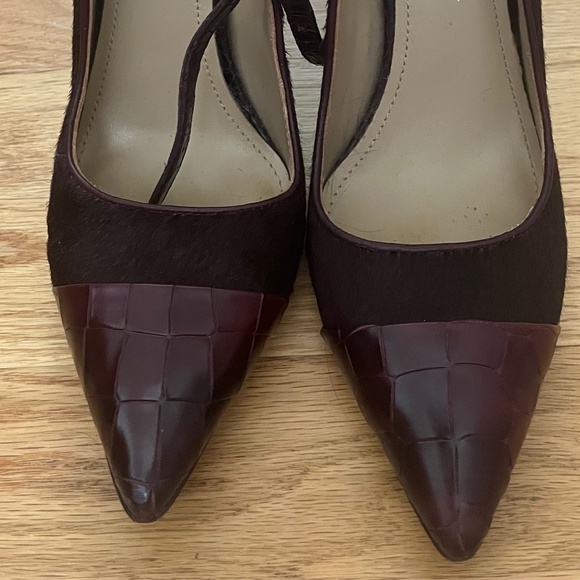 Kenneth Cole New York Purple Eggplant Leather High Heels Size 6 - Picture 2 of 6